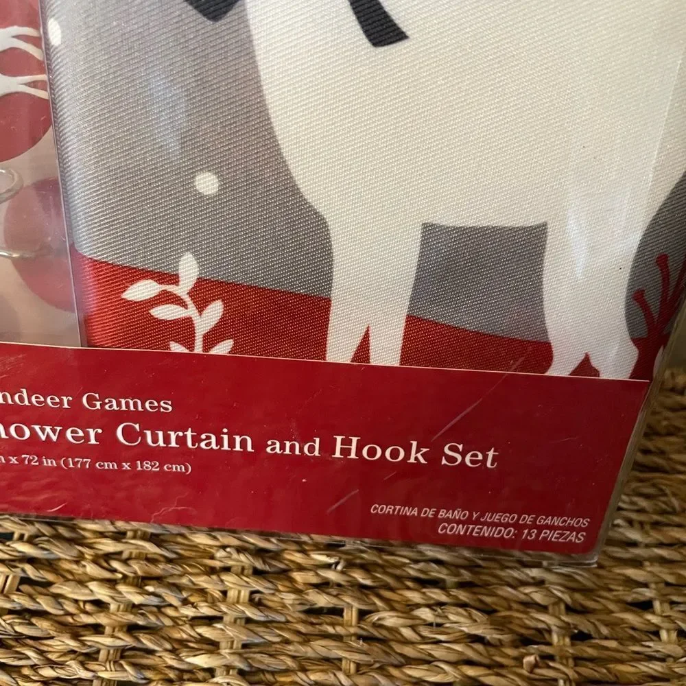 Reindeer Games Shower Curtain and Matching Hooks
